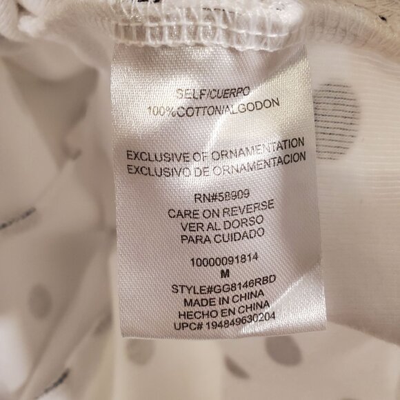 EUC GB Girls White Black Polka Dot Romper Pockets Tie Shoulder Accent Medium - Picture 5 of 9